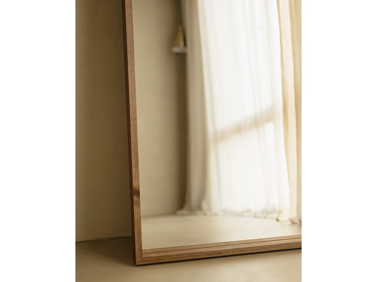 Espejo de madera maciza tono roble oscuro de 160x60cm - WALLS - DECOWOOD