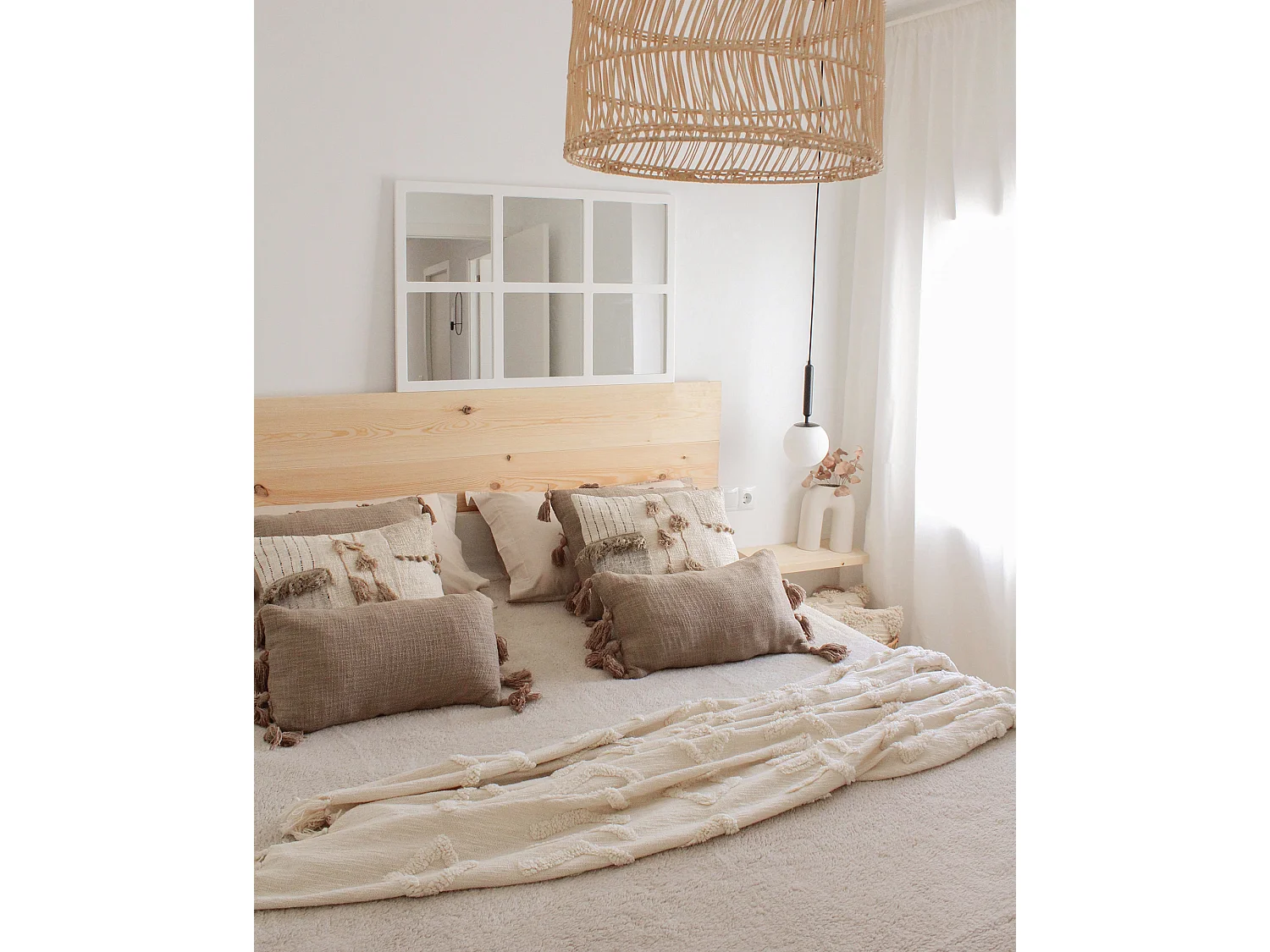 Miroir de fenêtre de couleur blanc 60x90cm