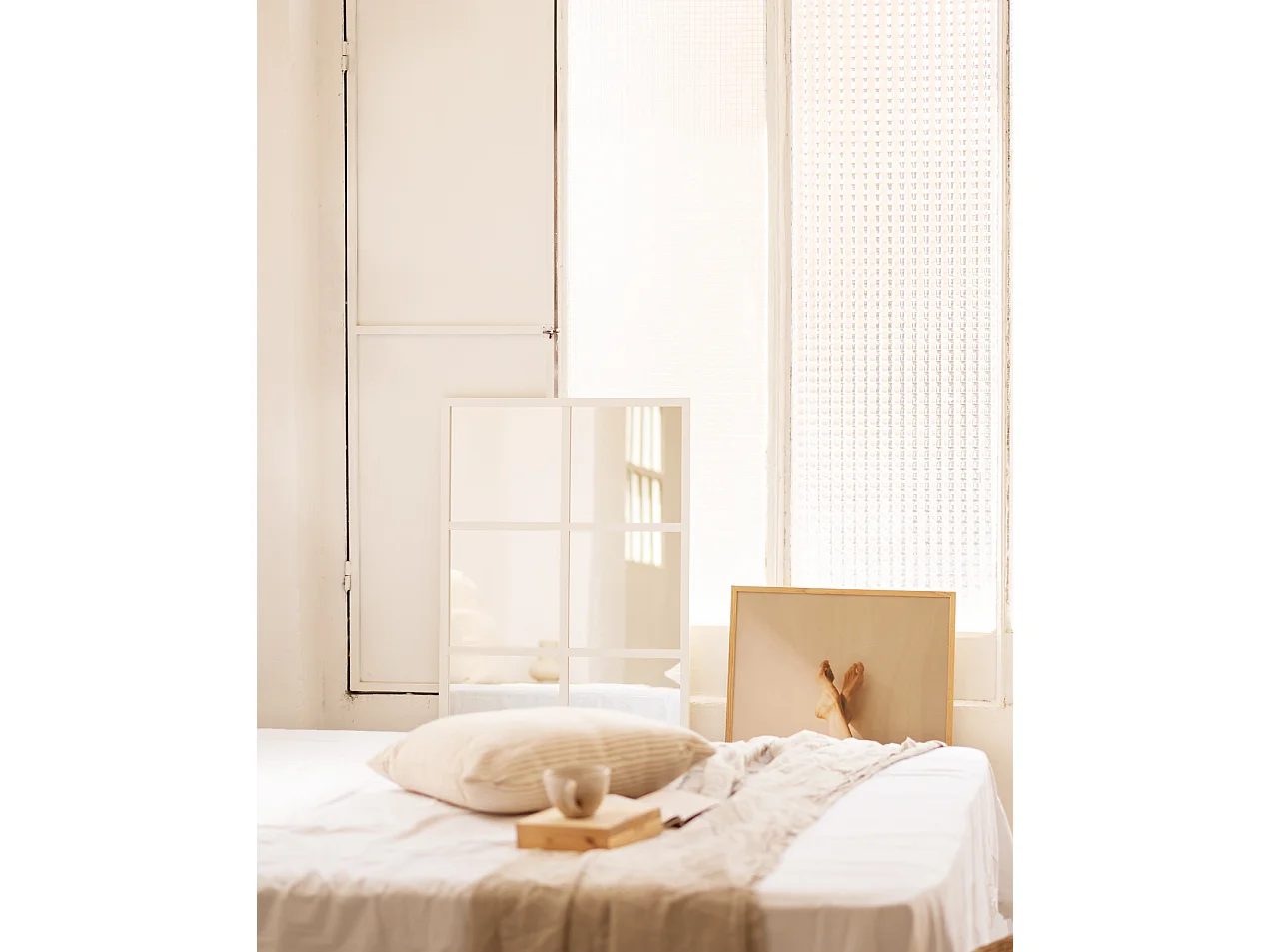 Miroir de fenêtre de couleur blanc 60x90cm