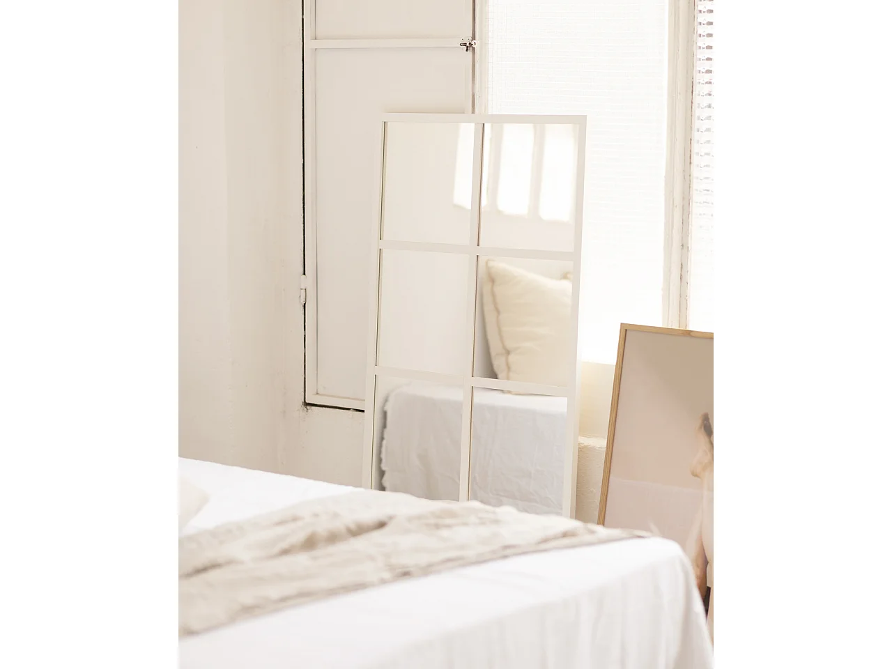 Miroir de fenêtre de couleur blanc 60x90cm