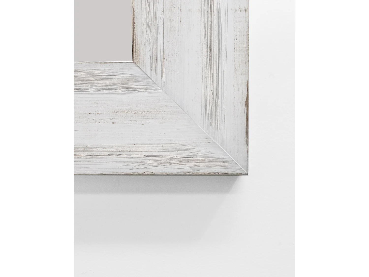 Espejo de madera decapado blanco de 60x80cm - MATE - DECOWOOD