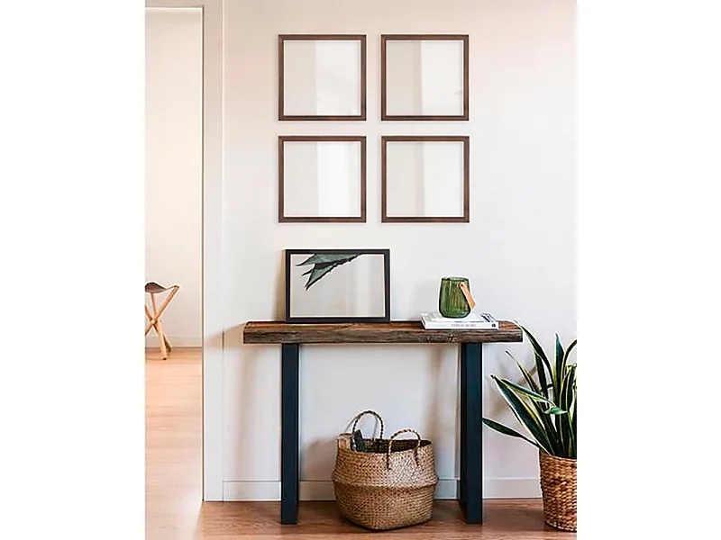 Set de 4 miroirs en bois 30x30cm