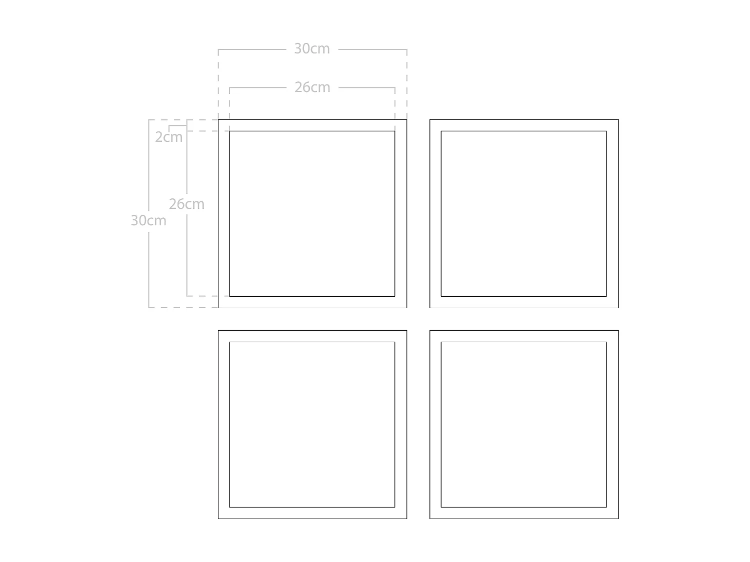 Set de 4 Espejo de pared - NOG - DECOWOOD
