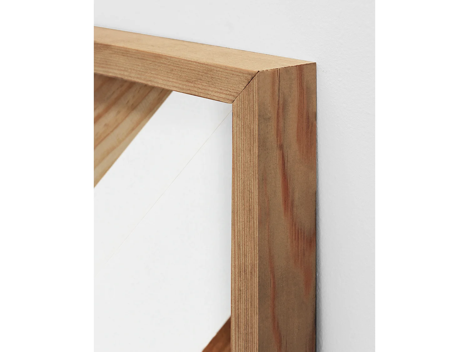 Espejo de madera maciza en tono roble oscuro, natural y blanco de 163x84cm - ZEN - DECOWOOD