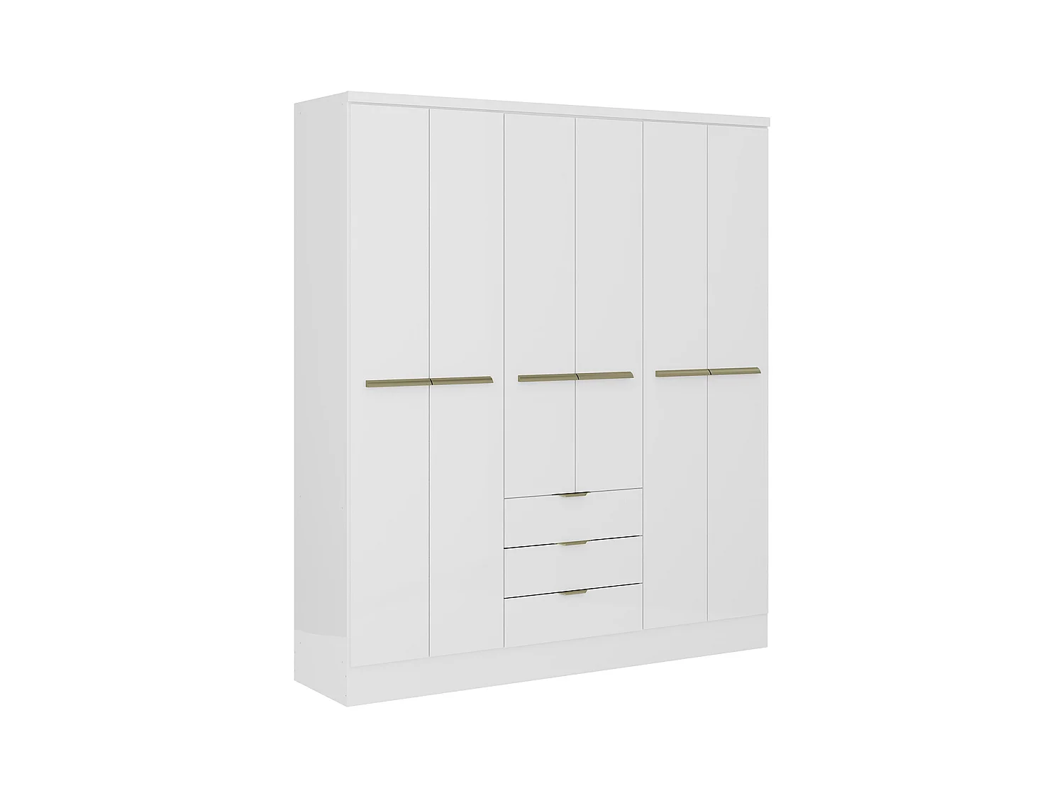 Armario de 6 puertas y 3 cajones - L180 cm - Blanco - PEROLI
