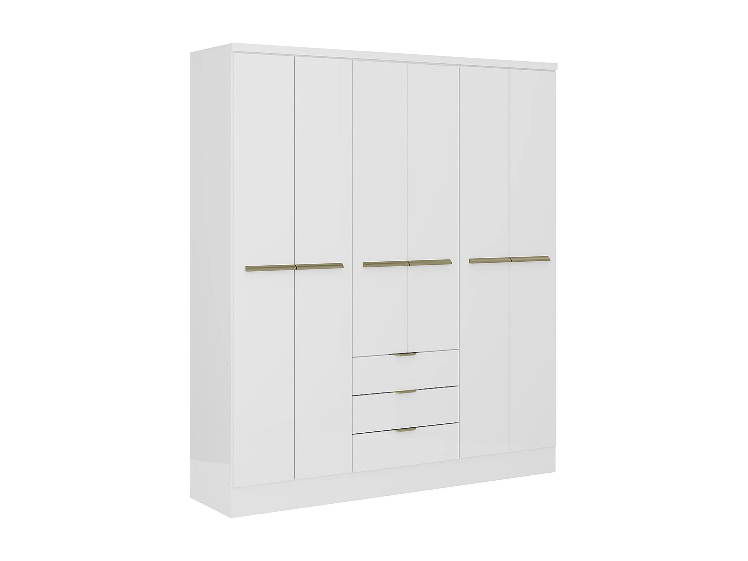 Armoire 6 portes et 3 tiroirs - L180 cm - Blanc - PEROLI