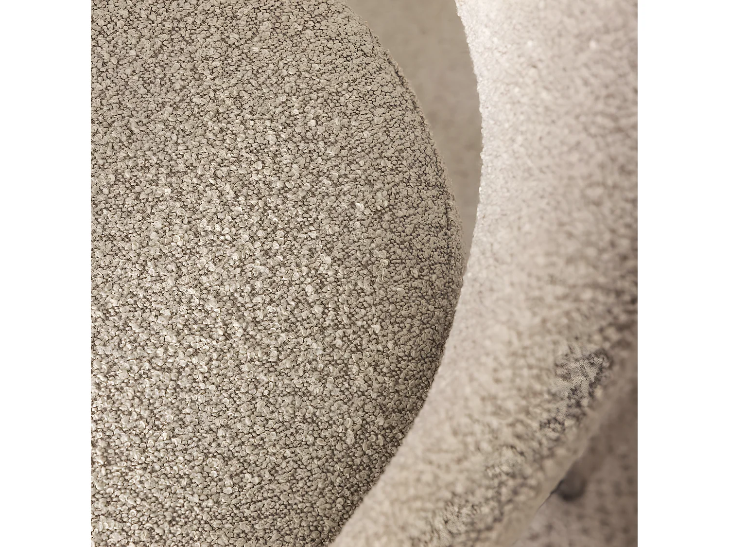 Soren - Lot de 2 chaises de bar en tissu bouclette et métal H65cm - Beige chiné