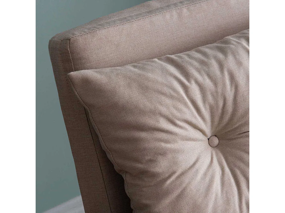 Fauteuil convertible Yolanda Métal Noir et Tissu Blanc crème