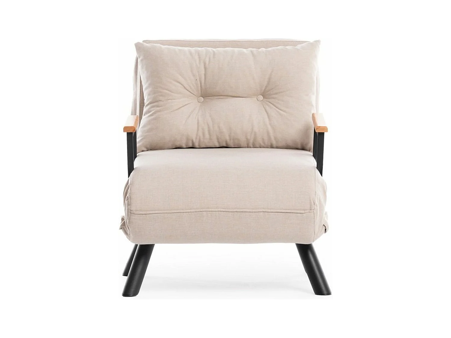 Sillón-cama – 175 cm / 60 cm / 41 cm – Crema – Metal