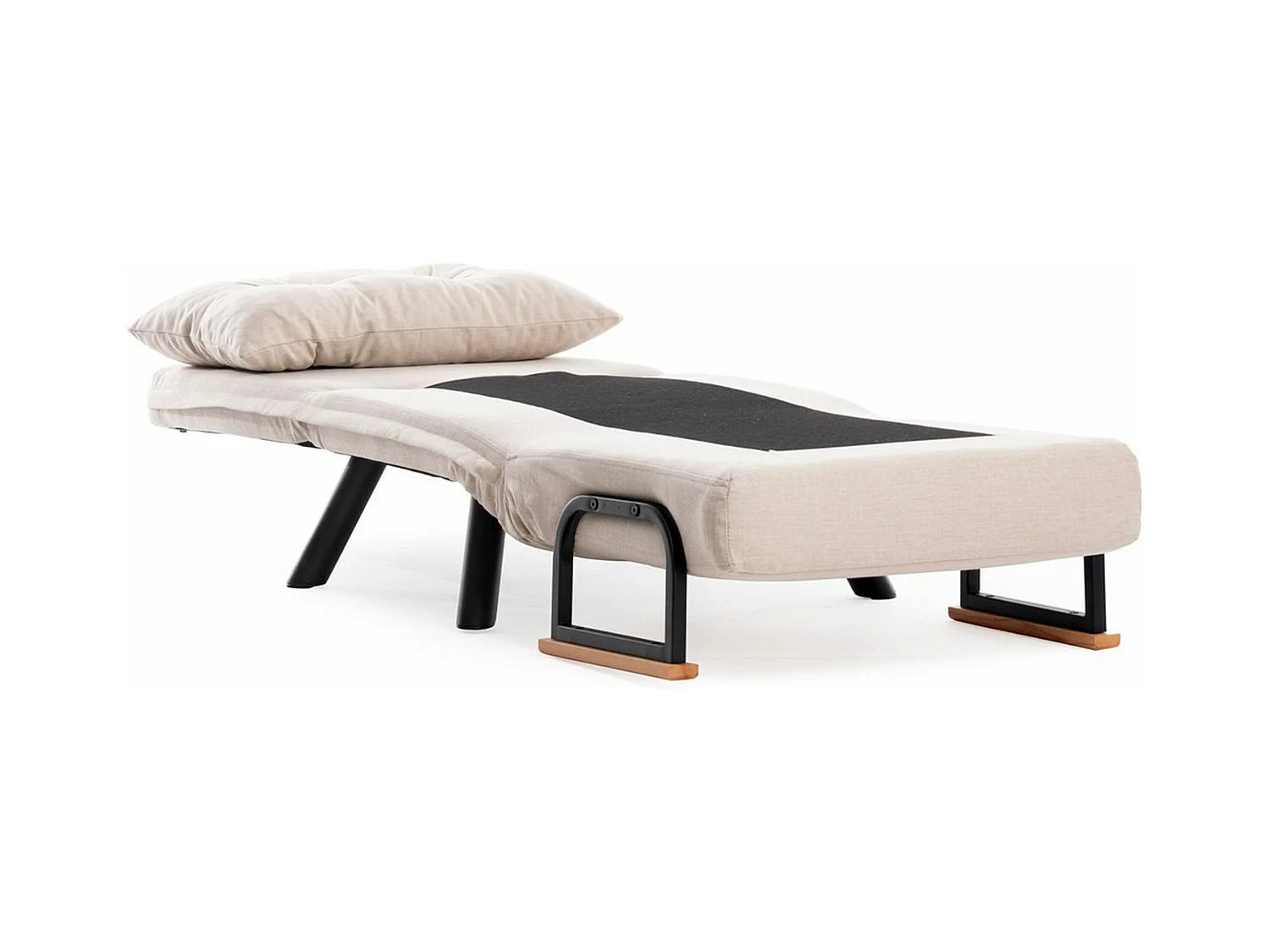 Sillón-cama – 175 cm / 60 cm / 41 cm – Crema – Metal