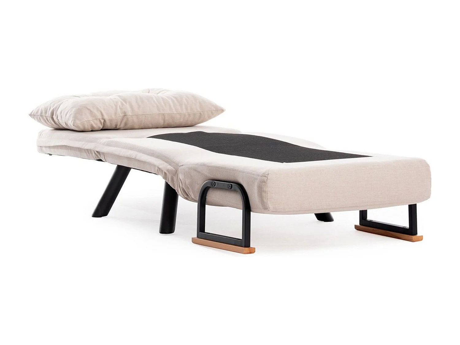 Poltrona-cama – 175 cm / 60 cm / 41 cm – Creme – Metal