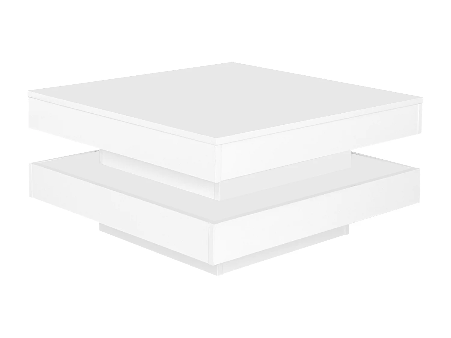 Table basse pivotante avec LED en 16 couleurs - forme carrée - Blanc