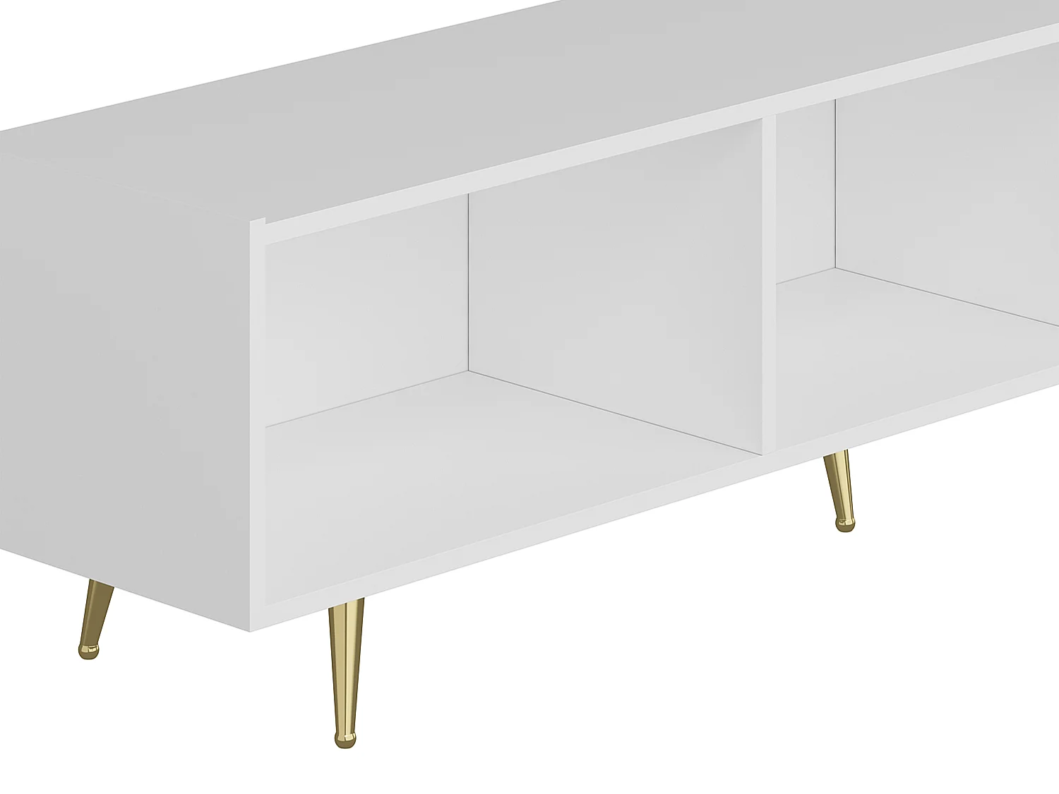 Mobile TV con 3 ante Bianco e Dorato - MOLYA di Pascal MORABITO