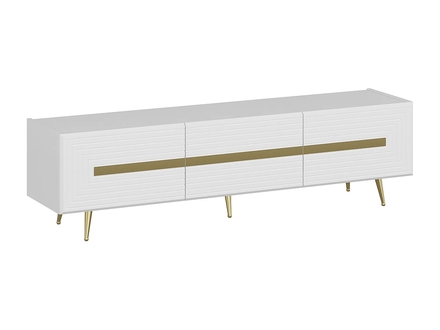 TV-möbel med 3 dörrar - Vit och guld - MOLYA av Pascal MORABITO