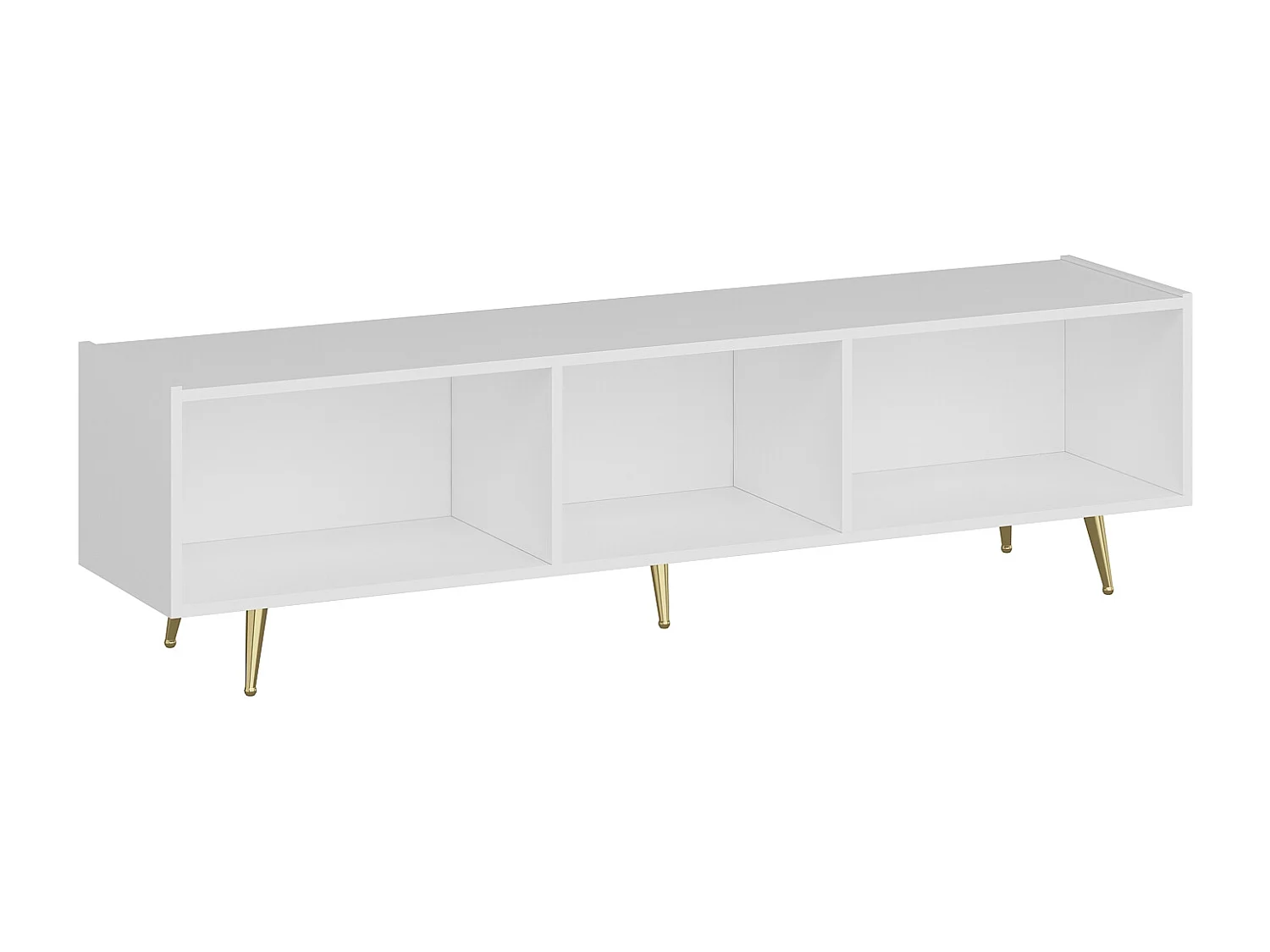 TV-möbel med 3 dörrar - Vit och guld - MOLYA av Pascal MORABITO