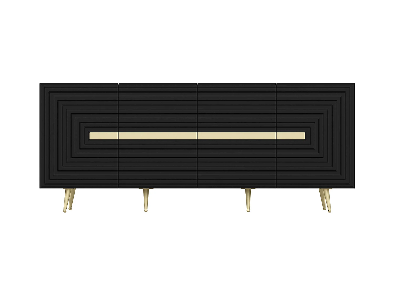 Aparador con 4 puertas de MDF - Negro y dorado - MOLYA de Pascal MORABITO