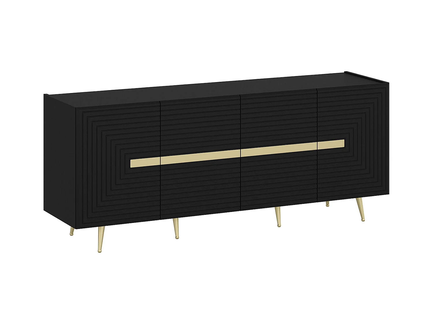 Aparador con 4 puertas de MDF - Negro y dorado - MOLYA de Pascal MORABITO
