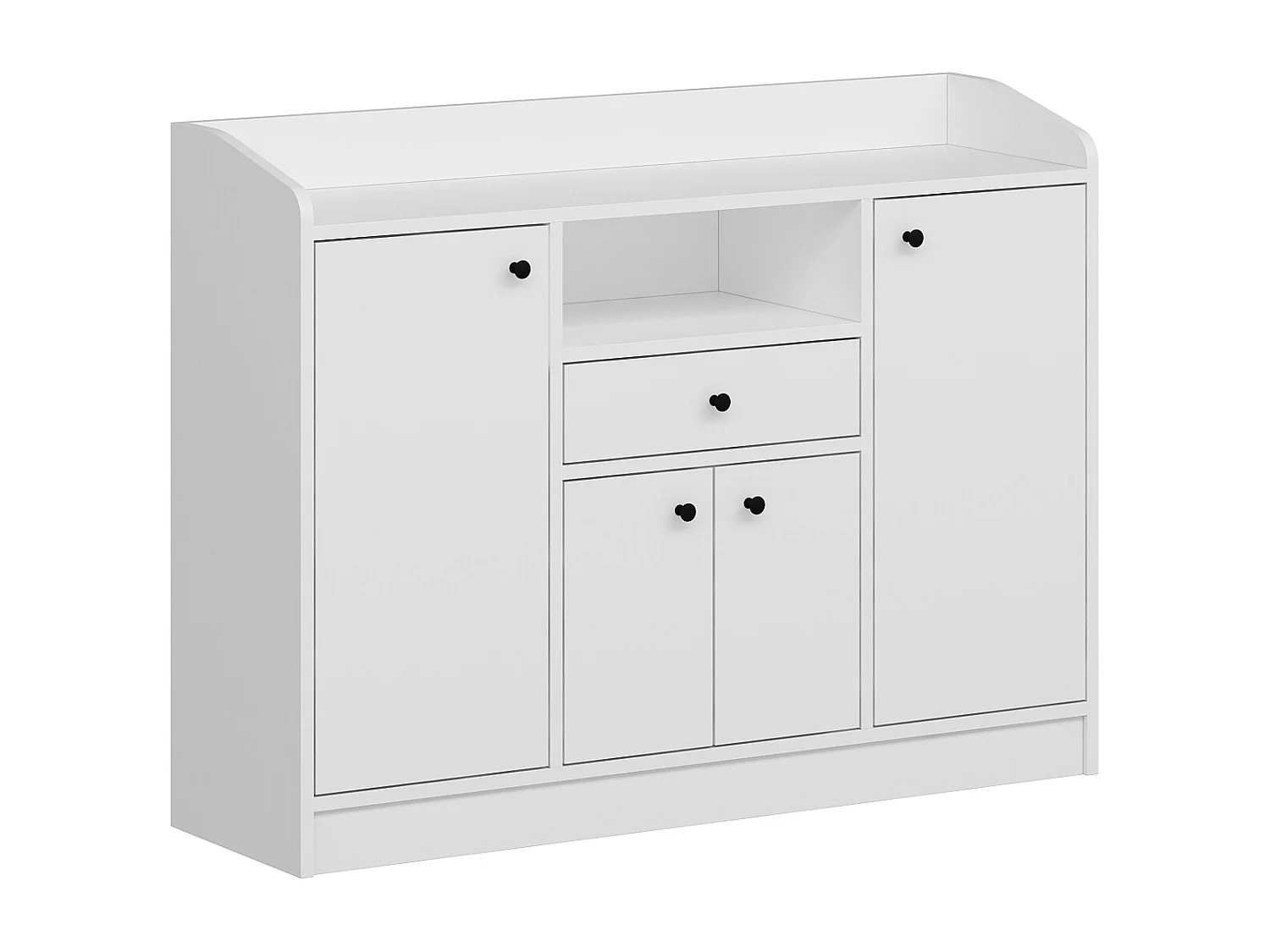 Aparador de cozinha com 4 portas, 1 gaveta e 1 nicho branco - MIZOTA