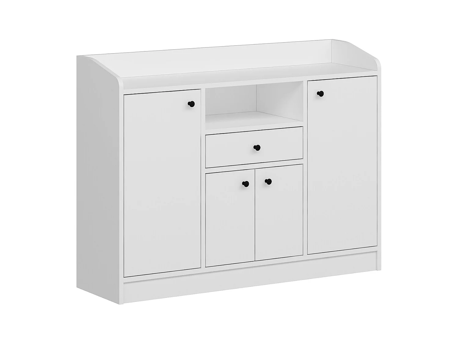 Aparador de cocina con 4 puertas, 1 cajón y 1 estante - Blanco - MIZOTA