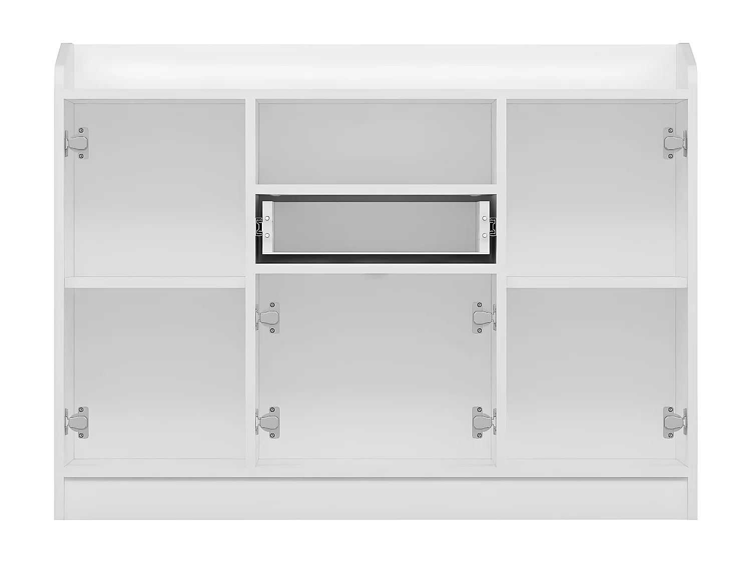 Buffet de cuisine avec 4 portes, 1 tiroir et 1 niche - Blanc - MIZOTA