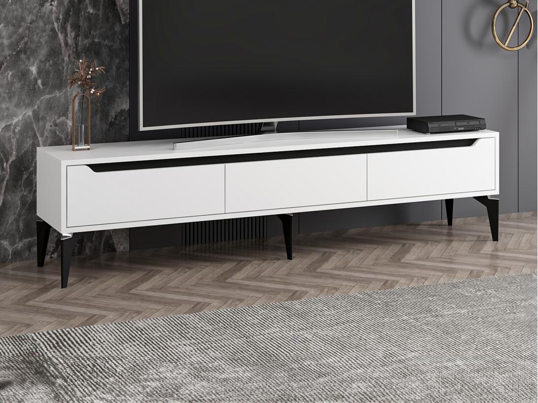 Tv-meubel met 3 deurtjes - Wit - MINALYA