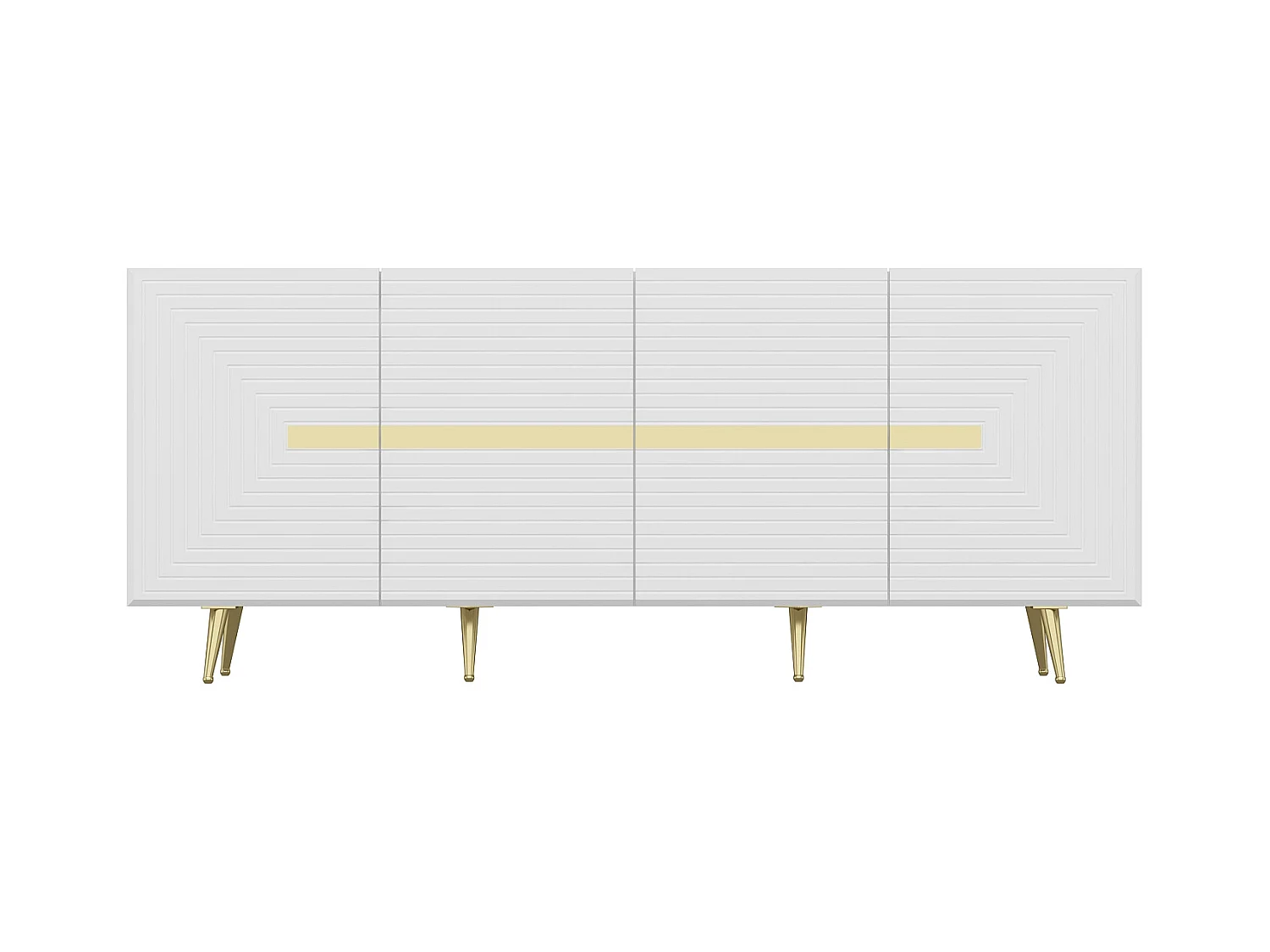 Aparador con 4 puertas de MDF - Blanco y dorado - MOLYA de Pascal MORABITO