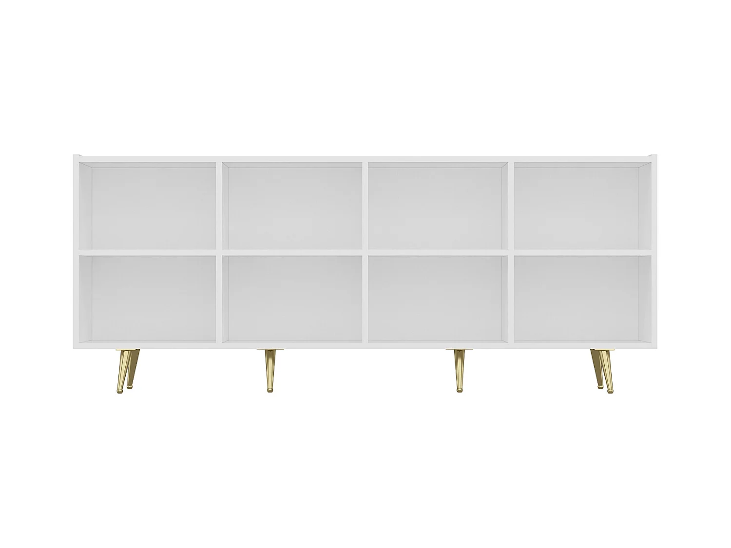 Aparador con 4 puertas de MDF - Blanco y dorado - MOLYA de Pascal MORABITO
