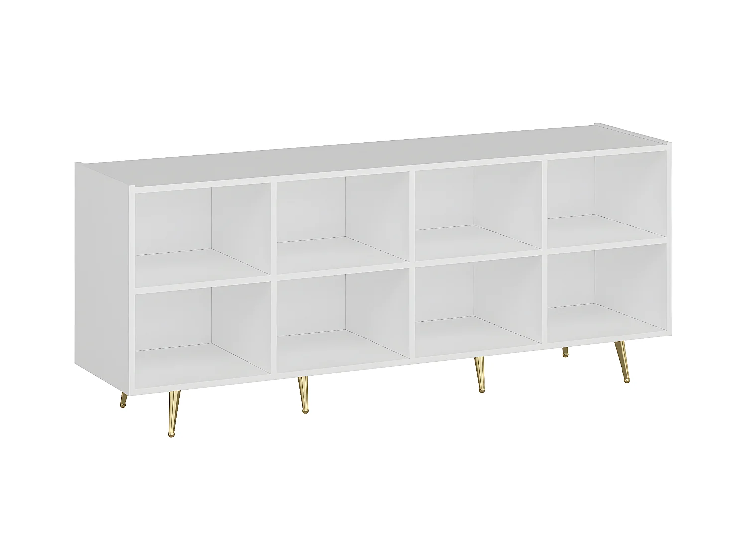 Aparador con 4 puertas de MDF - Blanco y dorado - MOLYA de Pascal MORABITO