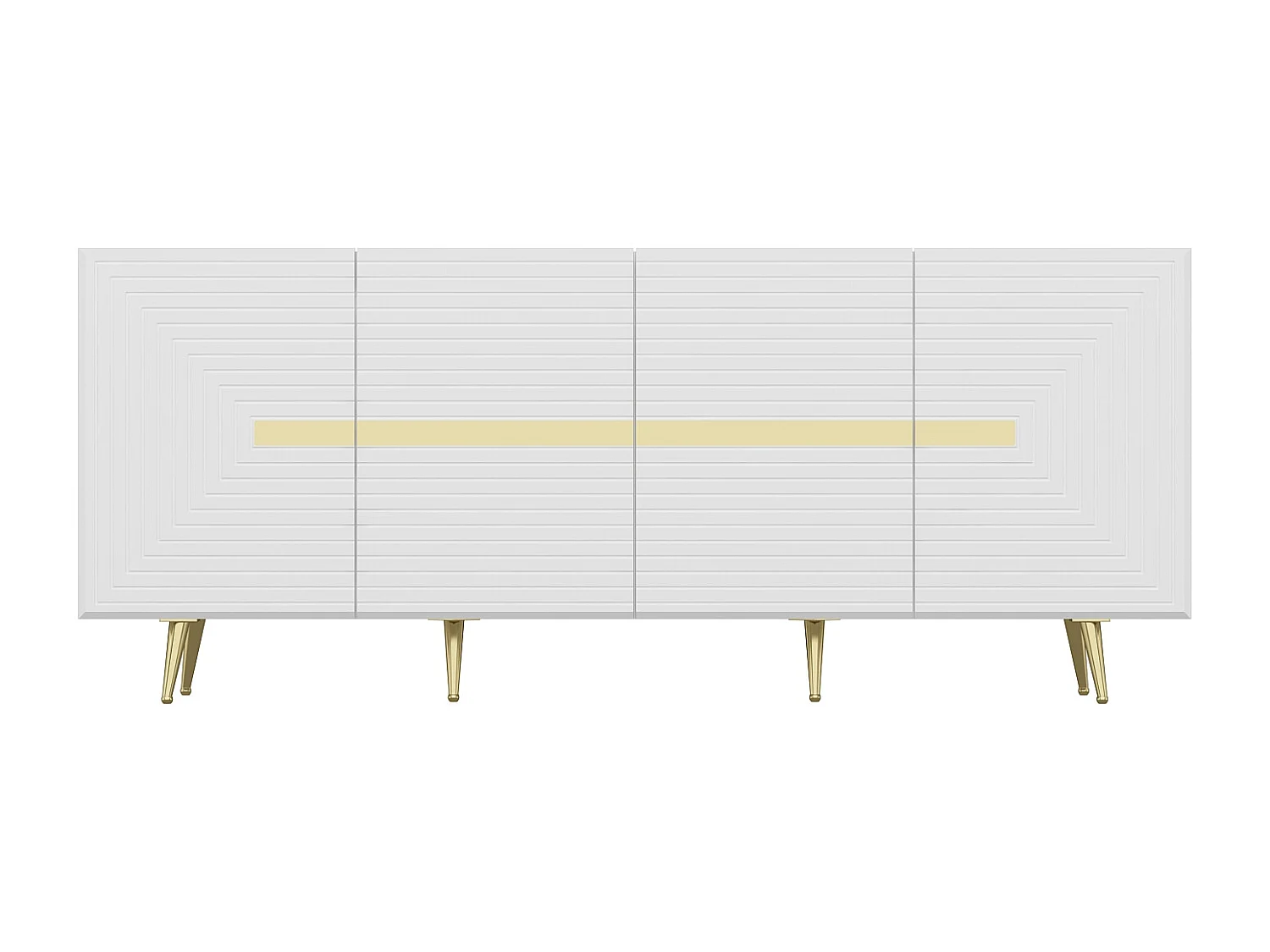 Buffet avec 4 portes en MDF - Blanc et doré - MOLYA de Pascal MORABITO
