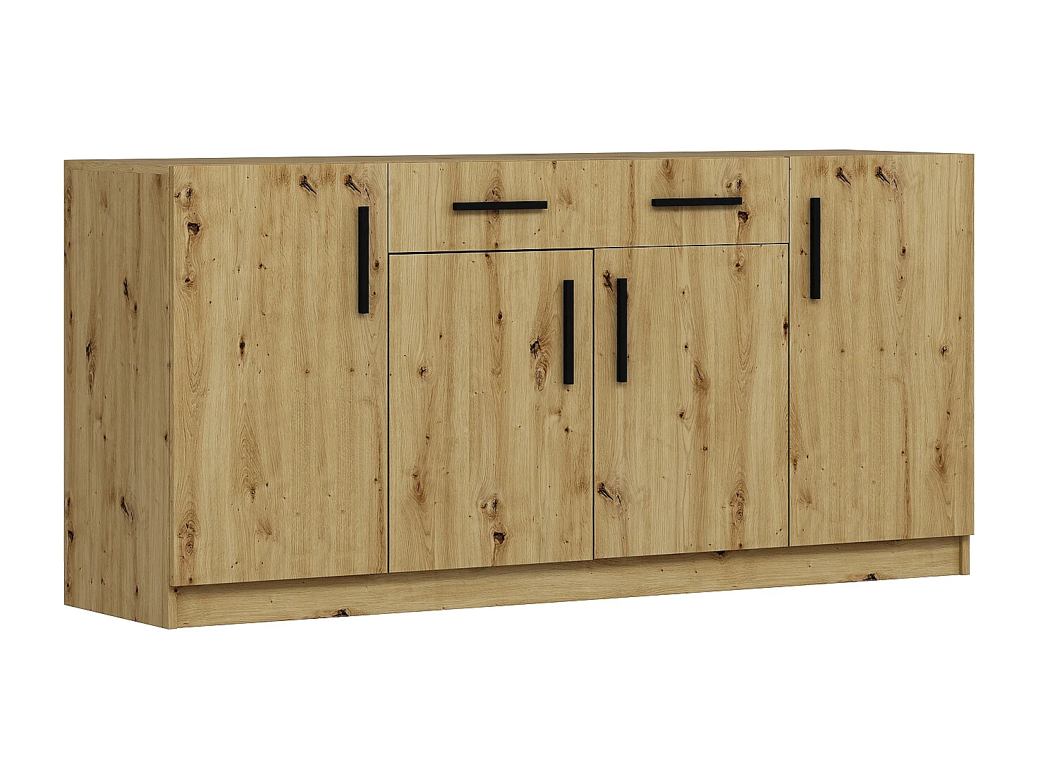 Credenza con 4 ante e 2 cassetti Naturale - MEROLIA