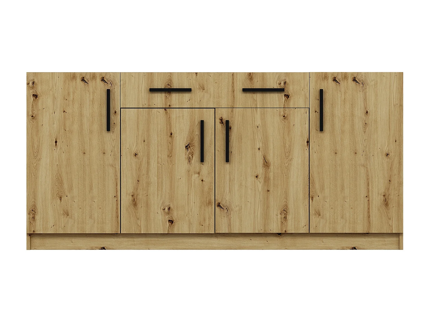 Credenza con 4 ante e 2 cassetti Naturale - MEROLIA