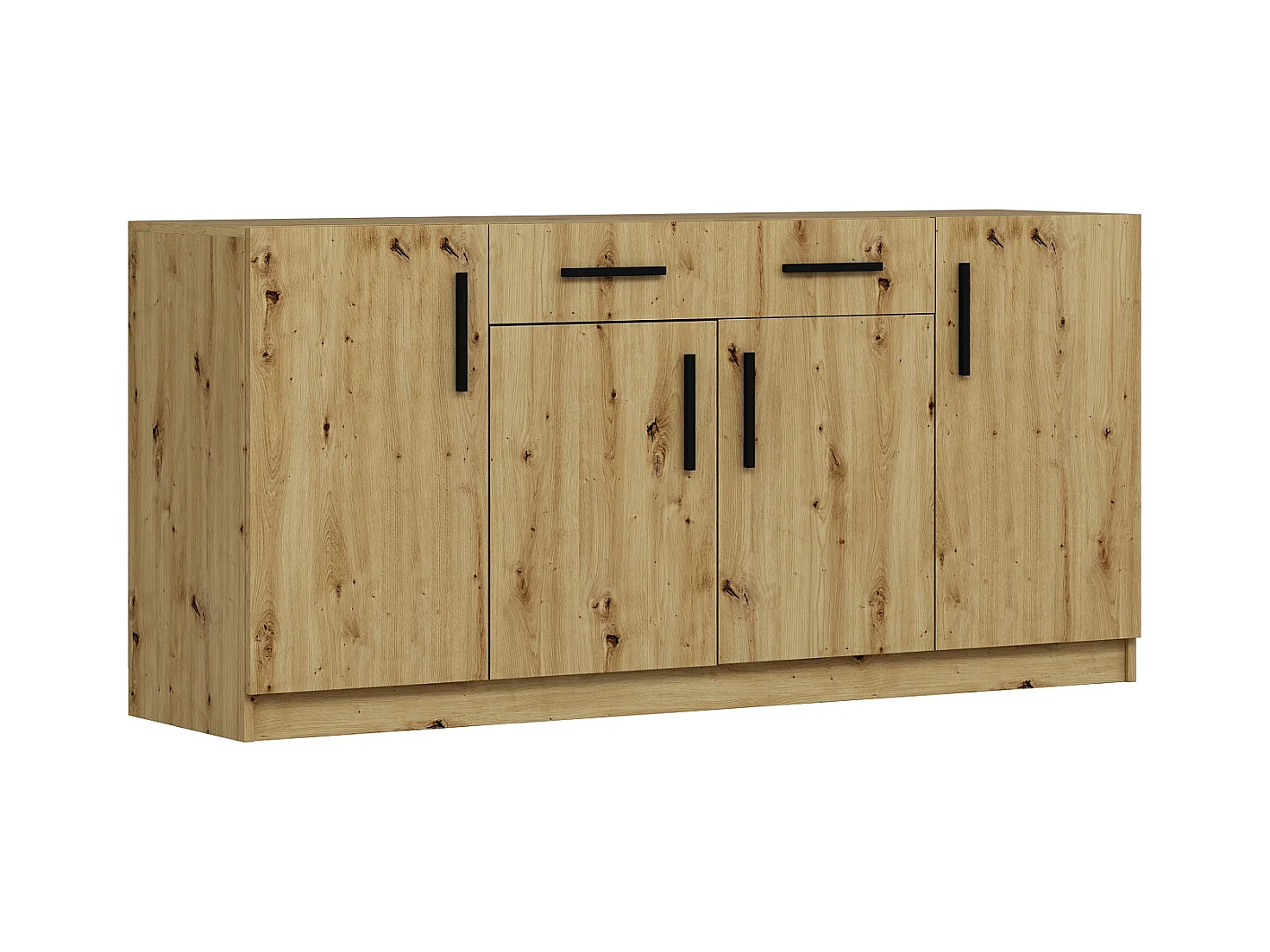 Aparador con 4 puertas y 2 cajones - Natural - MEROLIA