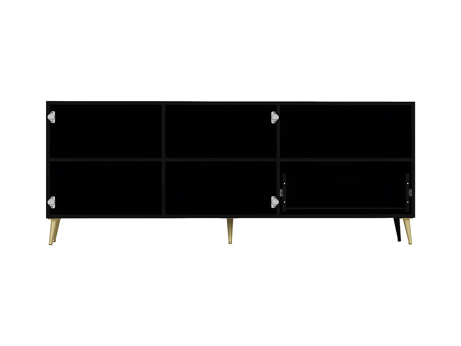 Sideboard mit 2 Türen, 1 Schublade & 1 Regalfach - Schwarz & Goldfarben - MAVELYA