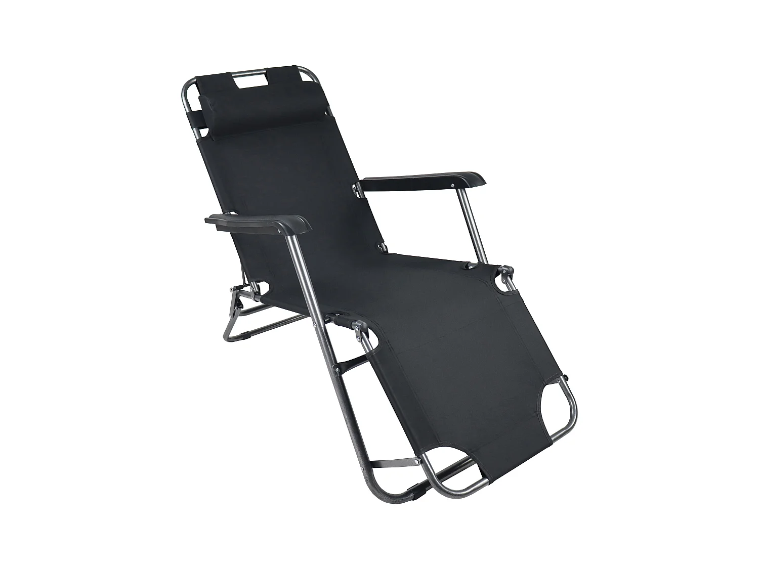Sun lounger Maltosa Black L. 153 x H. 27 x W. 60 cm