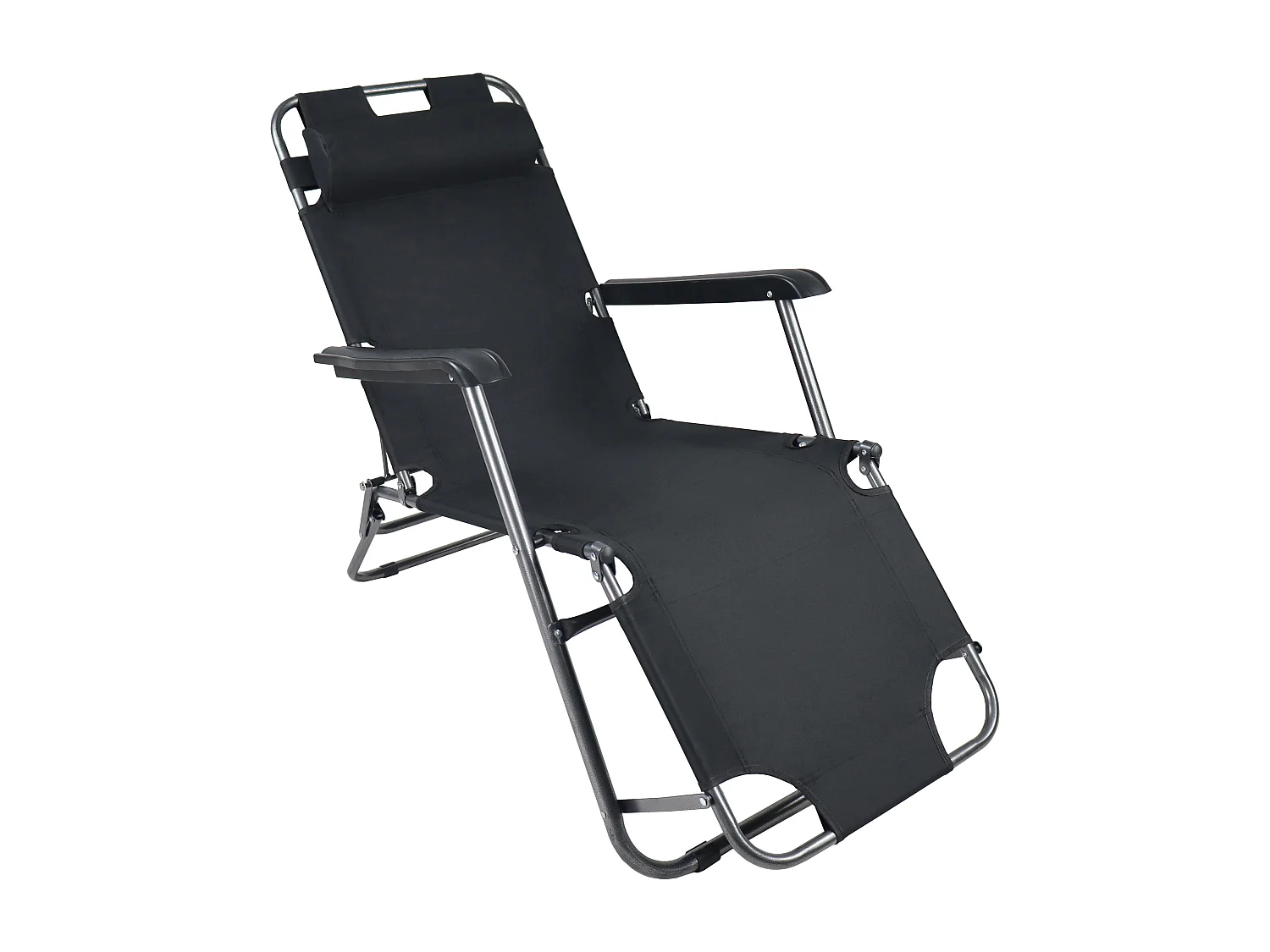 Sun lounger Maltosa Black L. 153 x H. 27 x W. 60 cm