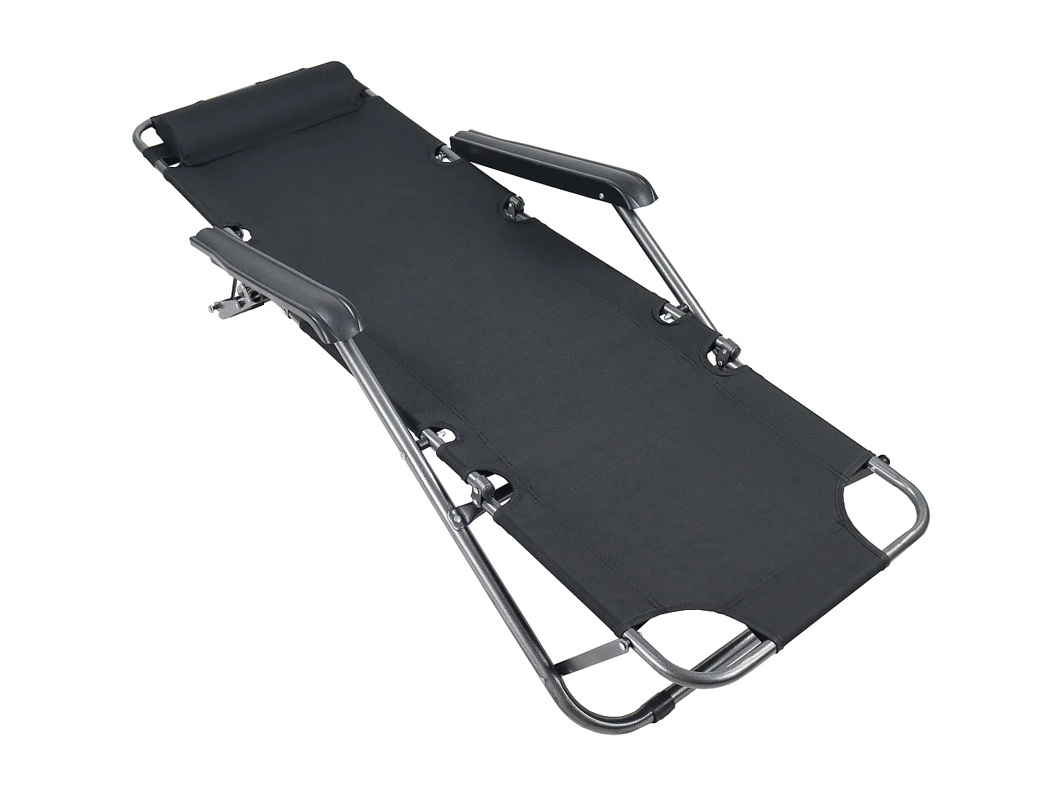 Sun lounger Maltosa Black L. 153 x H. 27 x W. 60 cm