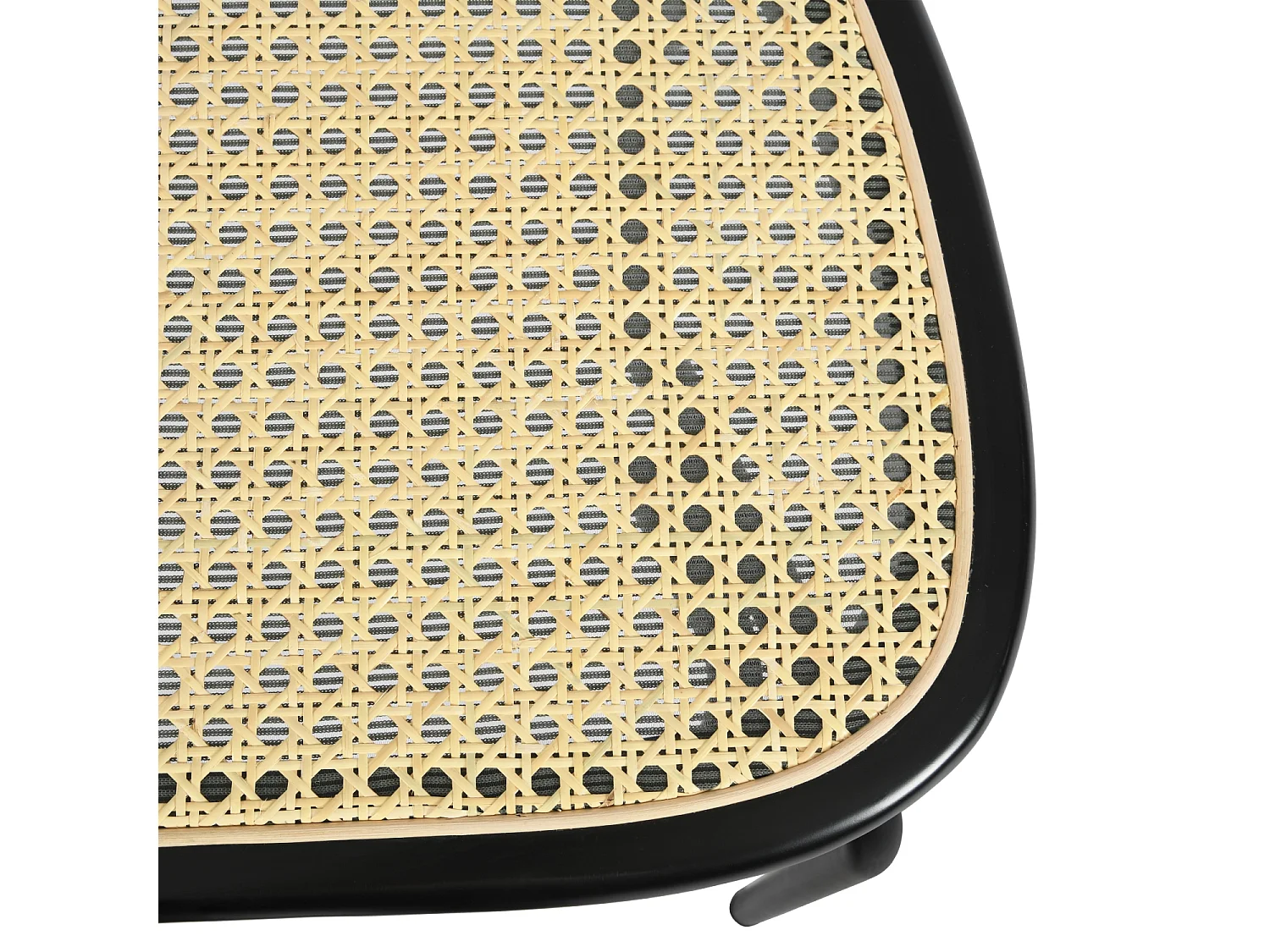 Lot de 2 chaises salle manger en rotin nature et structure métallique noir SMEDLEY