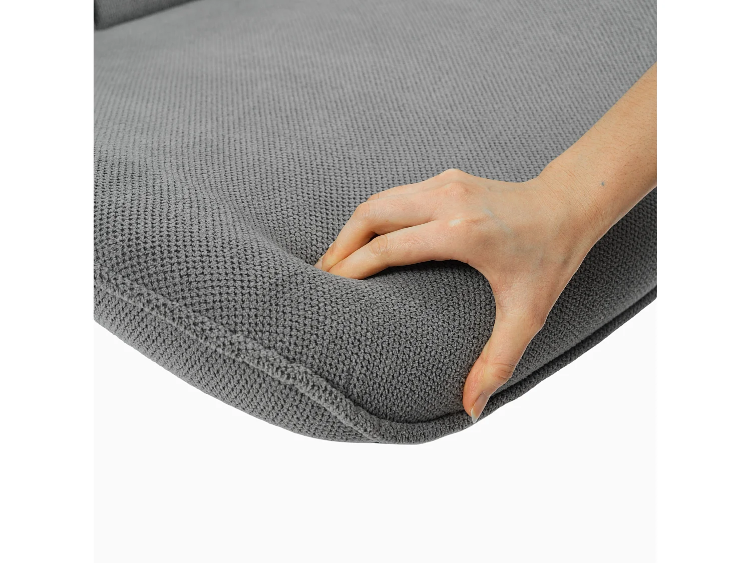 Fauteuil rembourré tissu gris - pieds métal noir DEWSBURY GREY