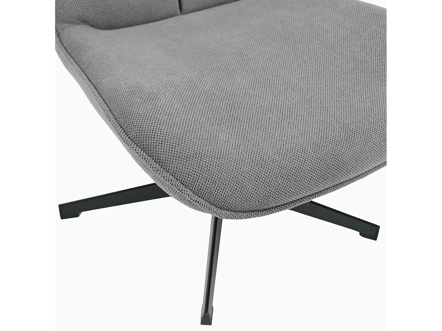 Fauteuil rembourré tissu gris - pieds métal noir DEWSBURY GREY