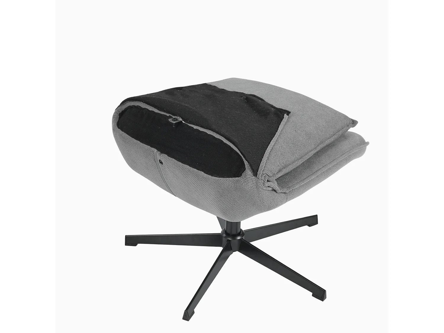 Fauteuil rembourré tissu gris - pieds métal noir DEWSBURY GREY