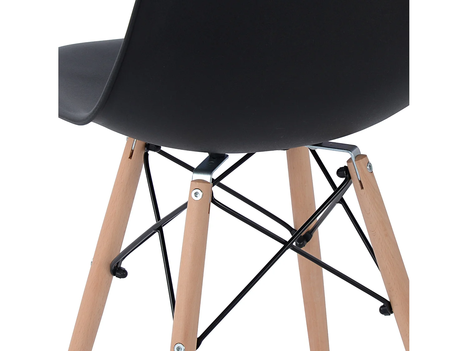 Conjunto de 4 sillas de comedor negras estilo escandinavo e industrial RICO V1 BLACK RF