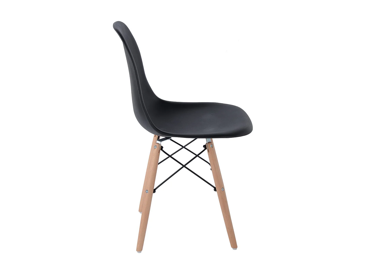 Conjunto de 4 sillas de comedor negras estilo escandinavo e industrial RICO V1 BLACK RF