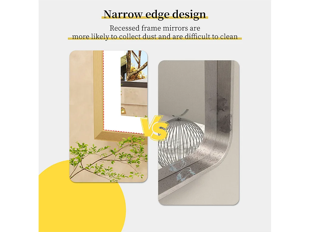 Miroir salle de bain led lumineux anti-buée avec cadre doré 80x60x4cm