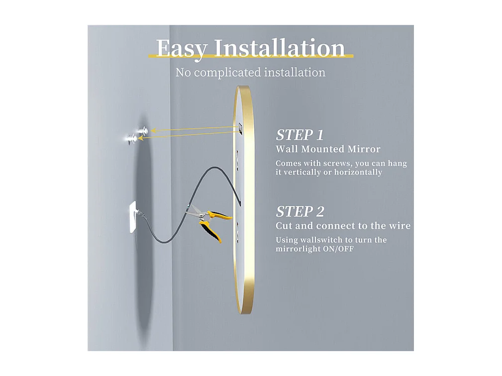 Espejo de baño LED antivaho 3 colores regulables 120x60x4cm