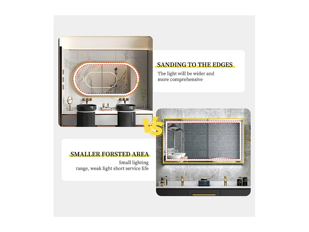 Espejo de baño LED antivaho 3 colores regulables 120x60x4cm