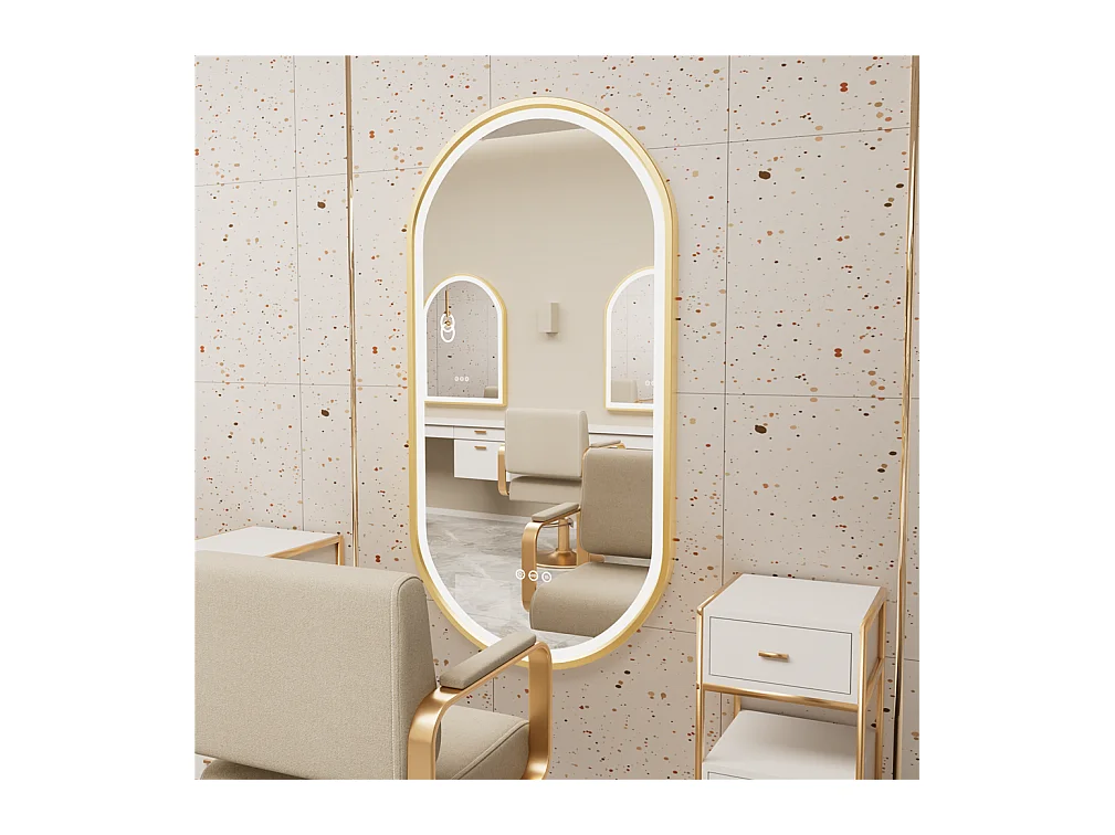 LED Badezimmerspiegel 100x50cm beleuchteter Spiegel Antibeschlag 3 einstellbare Farben 100x50x4cm