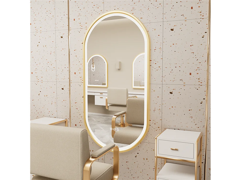 Miroir salle de bain led 100x50cm miroir lumineux anti buée 3 couleurs réglables 100x50x4cm