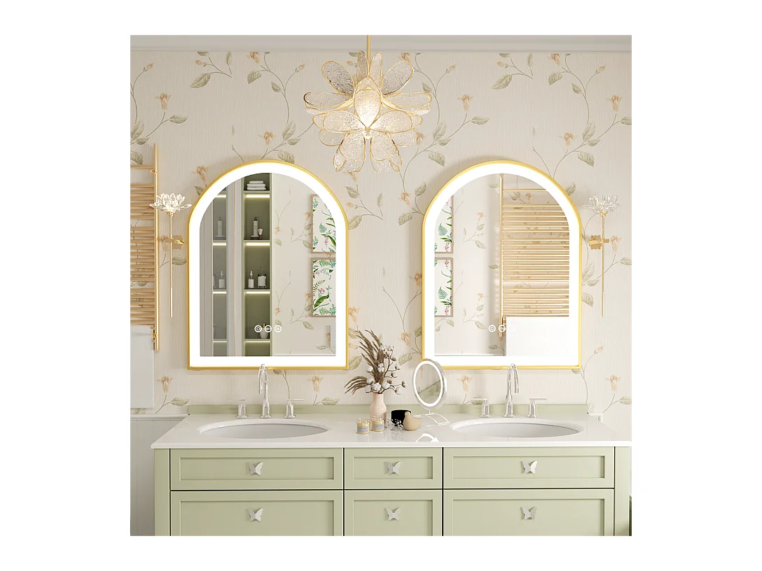 Miroir salle de bain led 60x90cm avec éclairage miroir lumineux mural 3 couleurs réglables 60x90x4cm