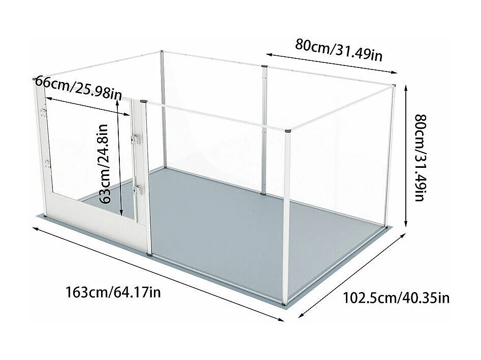 Enclos chien exterieur interieur grande taille parc en métal pour chien chiot lapin 190x63x80cm