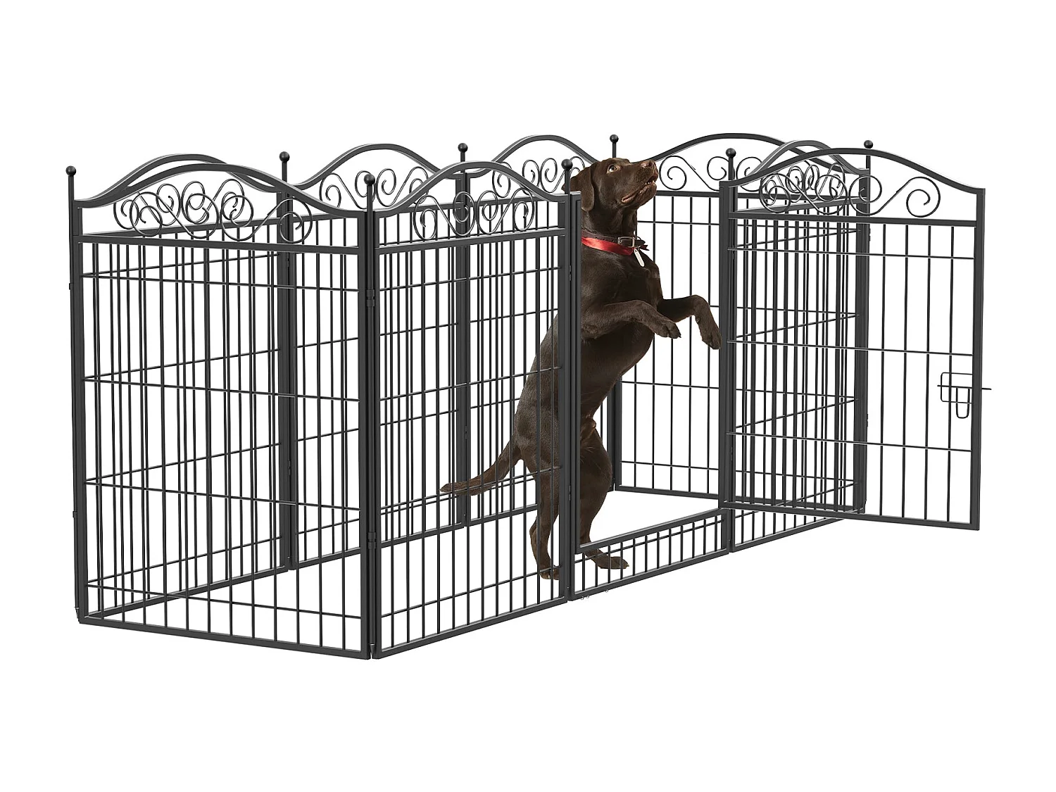 Enclos chien exterieur interieur grande taille parc en métal pour chien chiot lapin 190x63x80cm